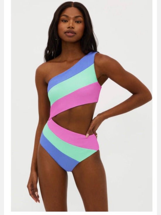 Beach Riot Other - Beach Riot Joyce One Piece Colorblock Cutout Swimsuit in Blue, Mint & Pink